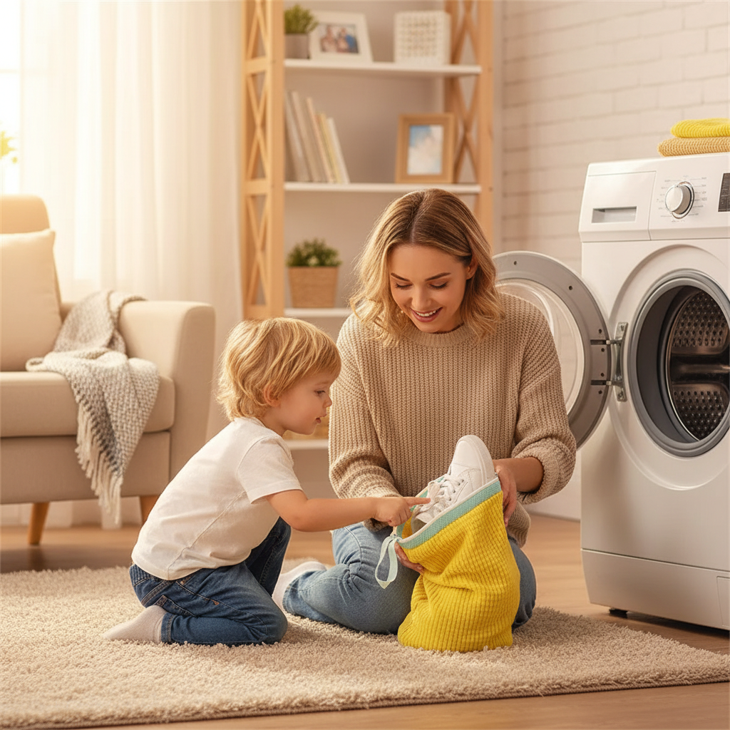 Washing Shoes Bag Organizer Cotton Laundry Fluffy Fibers Easily Remove Dirt Washing Bags Anti-Deformation Shoes Organizer